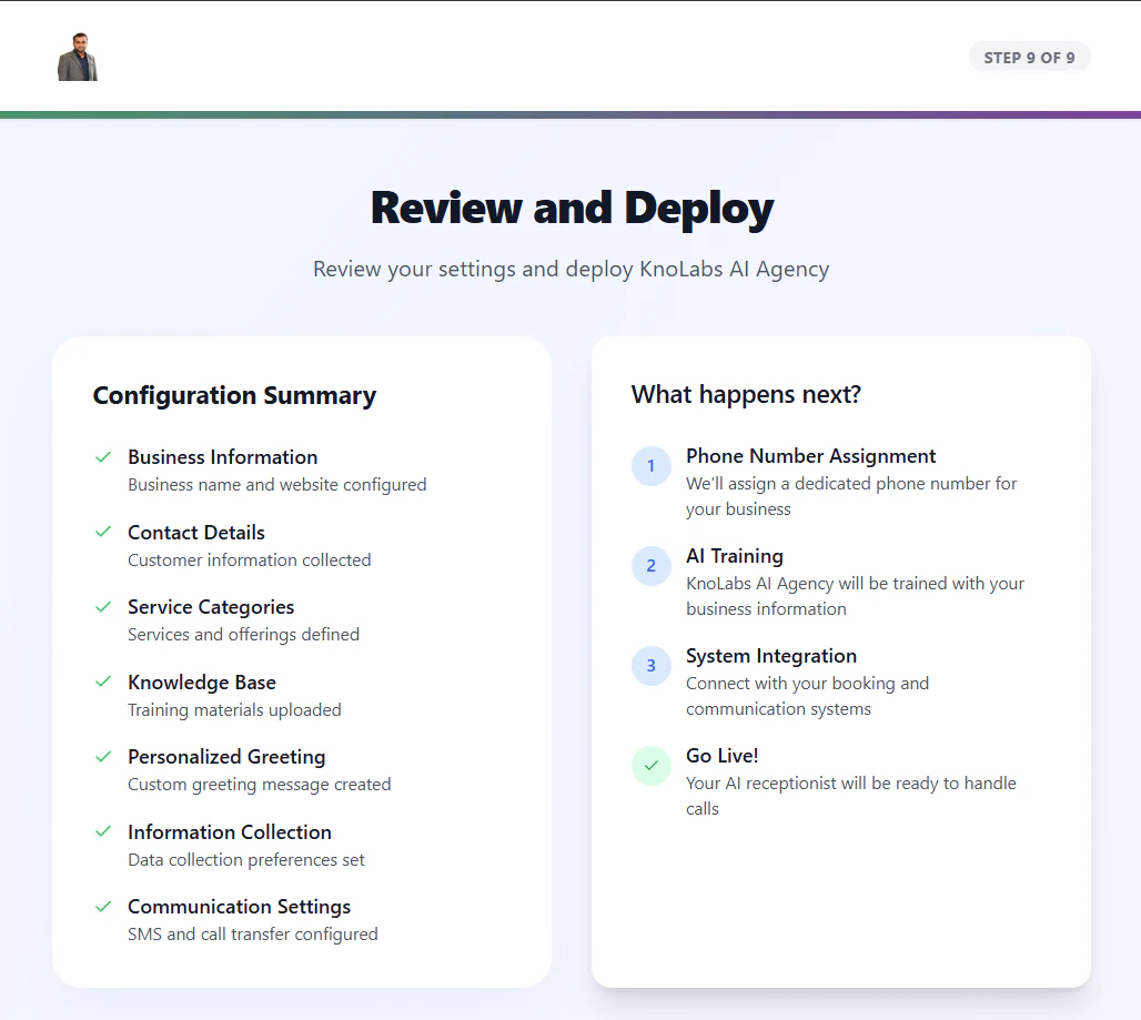 Step 9: Review and Deploy