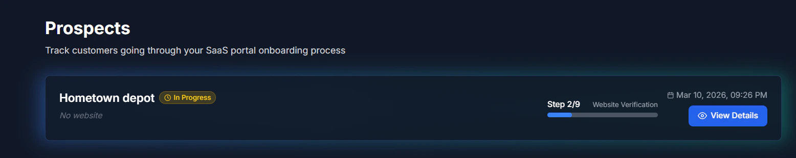 Customer List - Prospects Tab