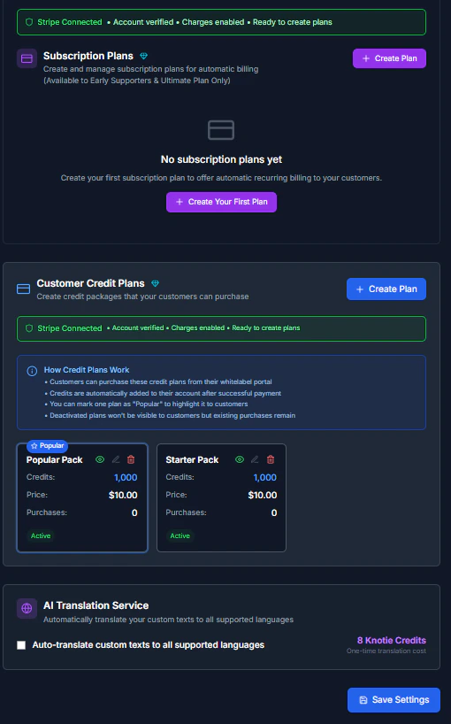 Create Credit Plan Setup