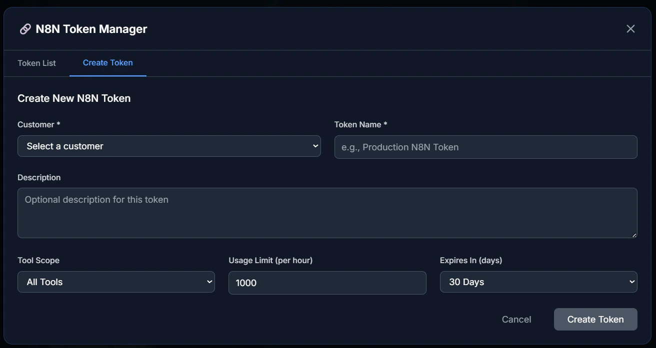 Create New N8N Token