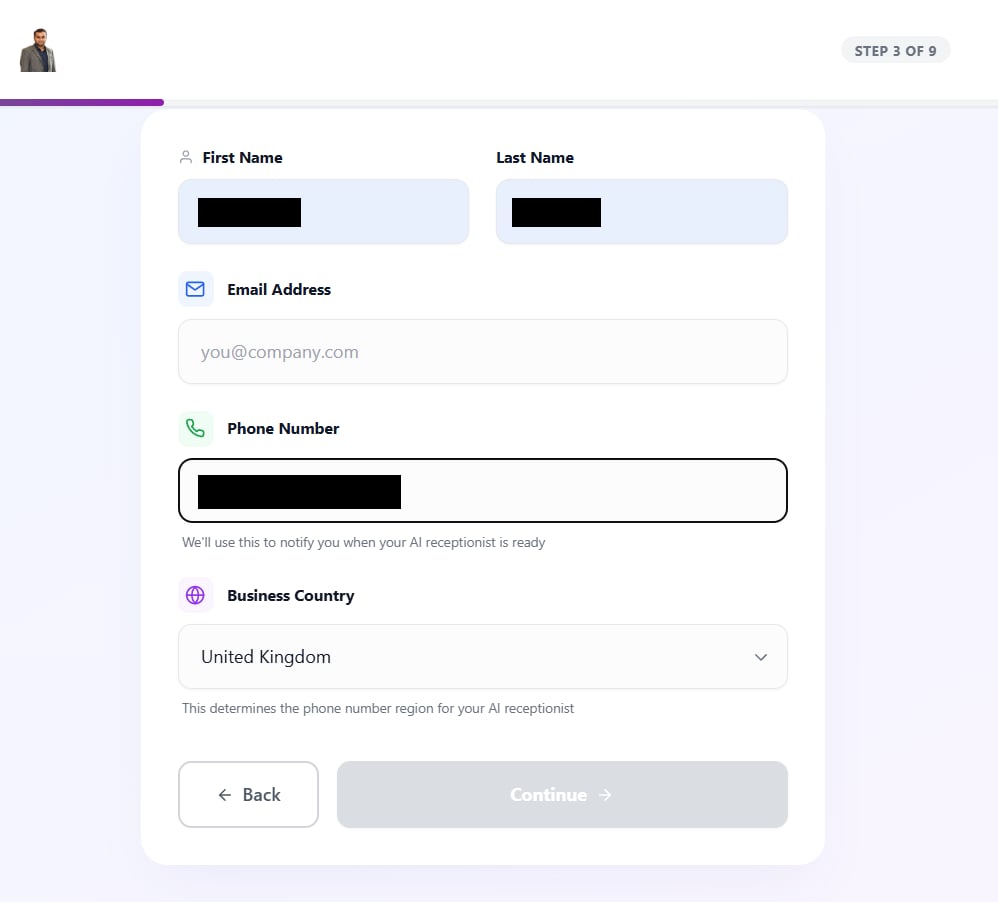 Step 3: Contact Details