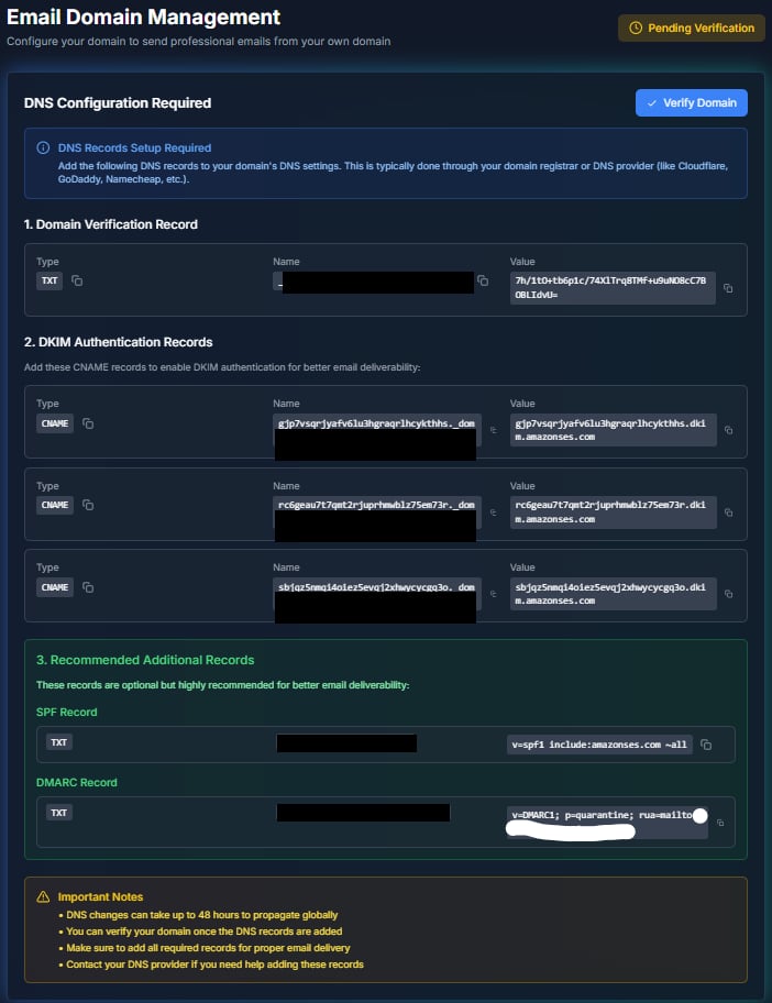 Email Domain Management - Complete Setup
