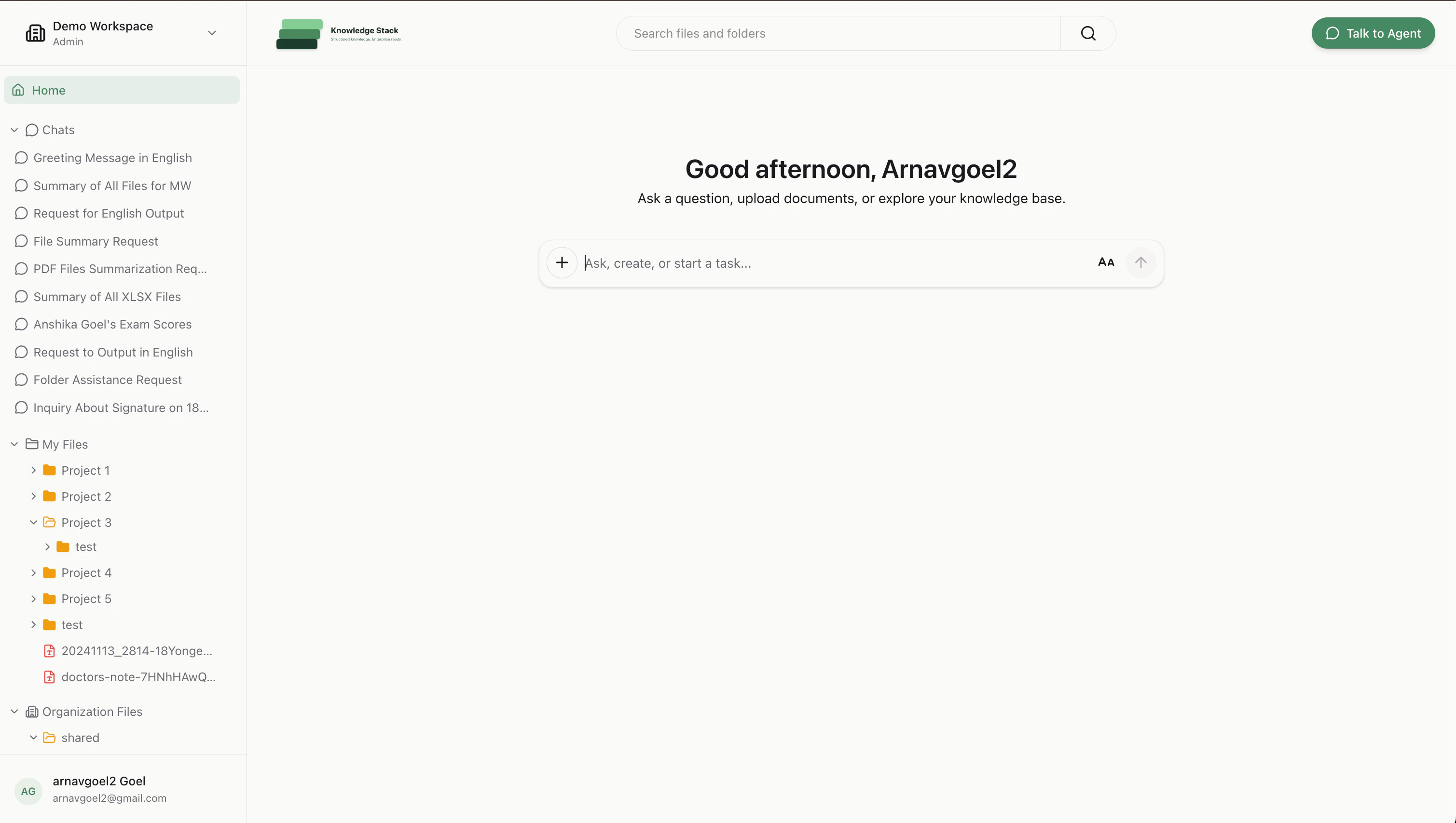 Knowledge Stack chat showing numbered inline citations on every claim
