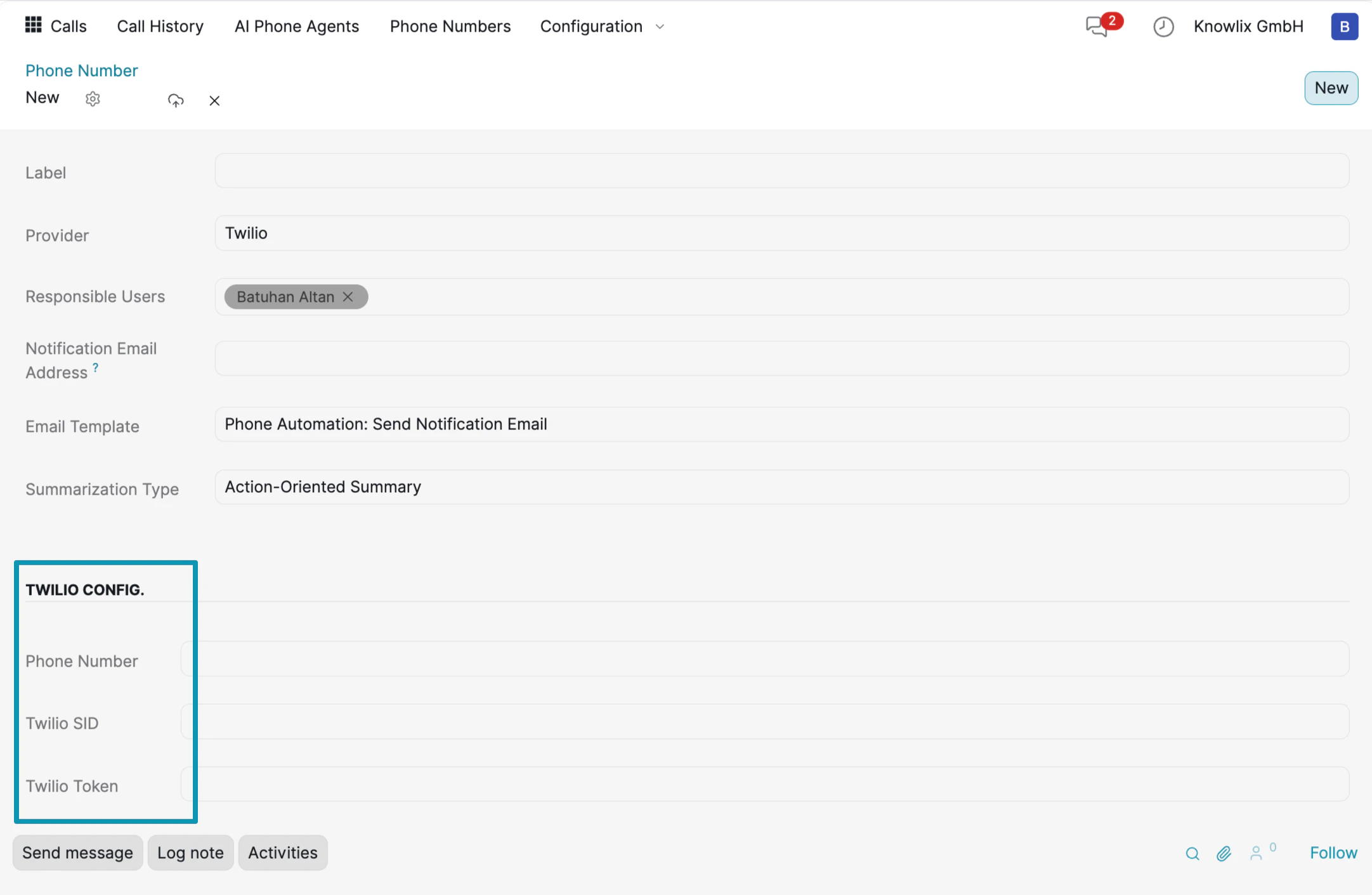 Twilio Configuration