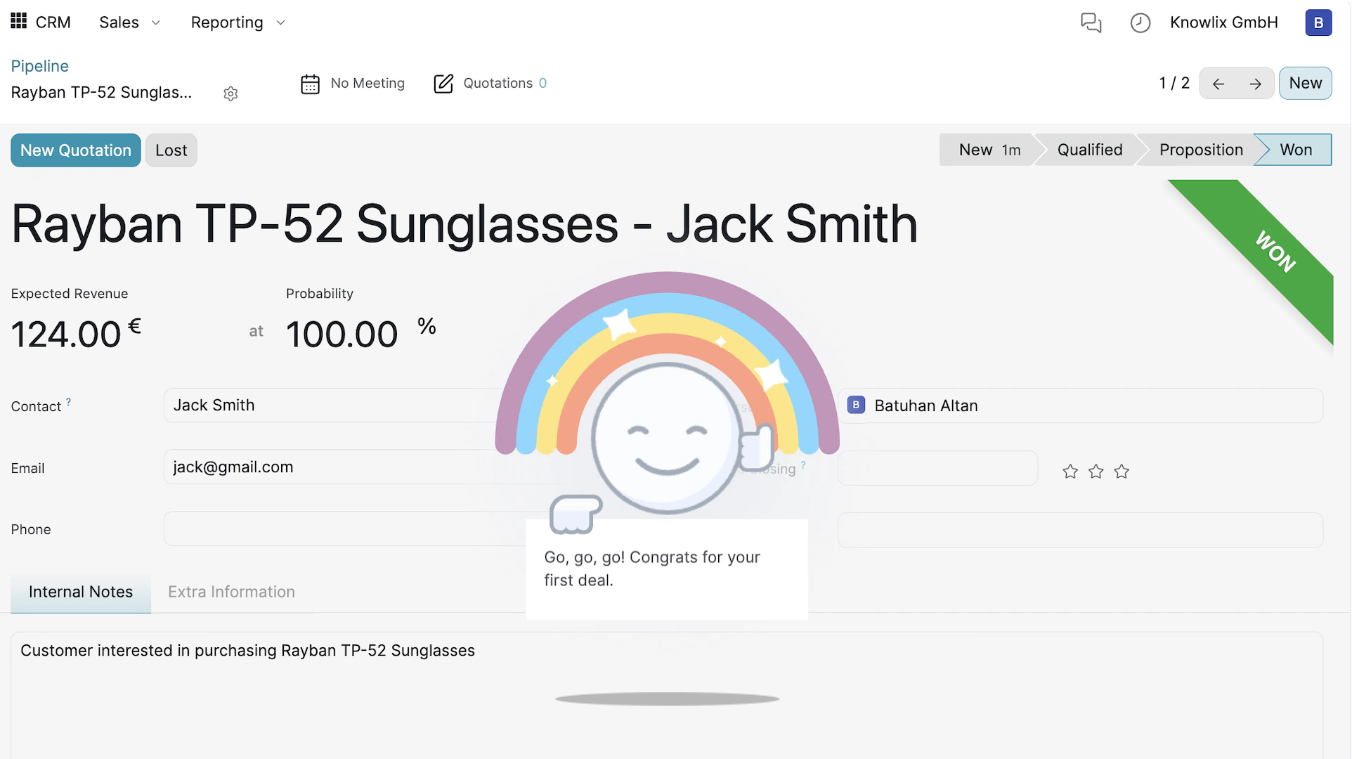 Deal Won Celebration