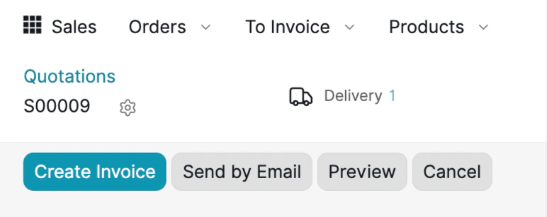 Create Invoice from Order
