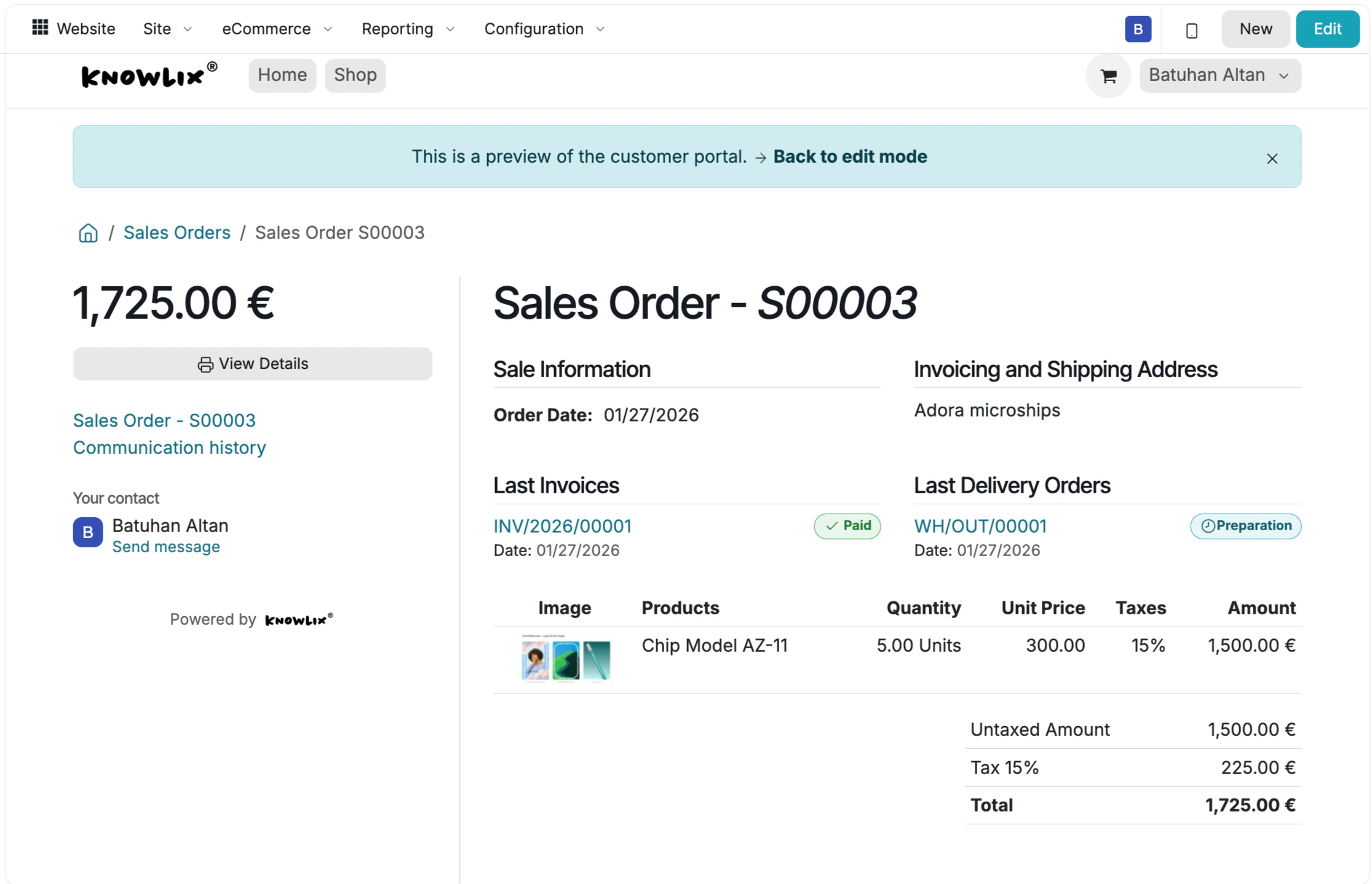 Customer Portal Preview