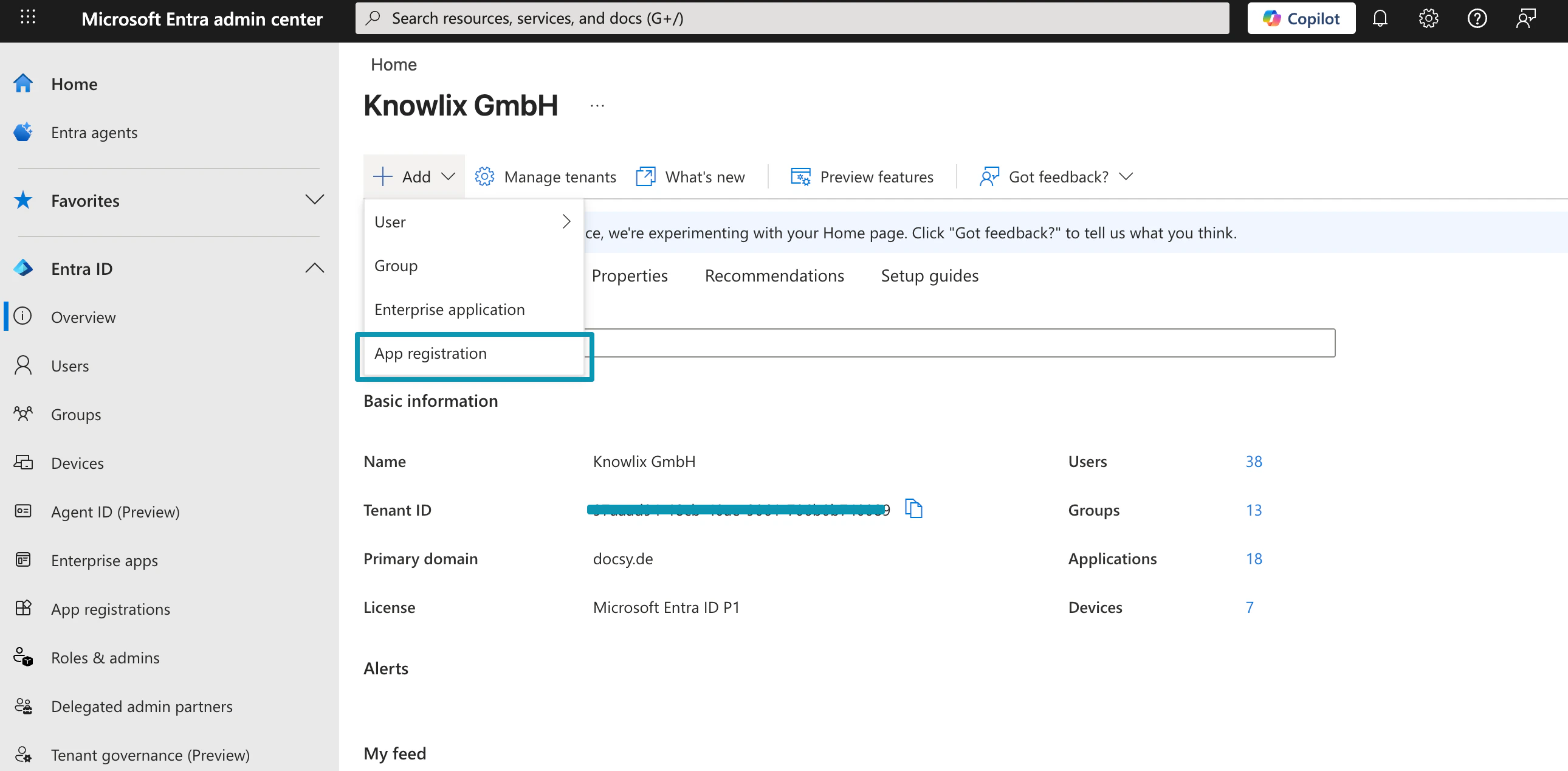 Microsoft Entra Admin Center