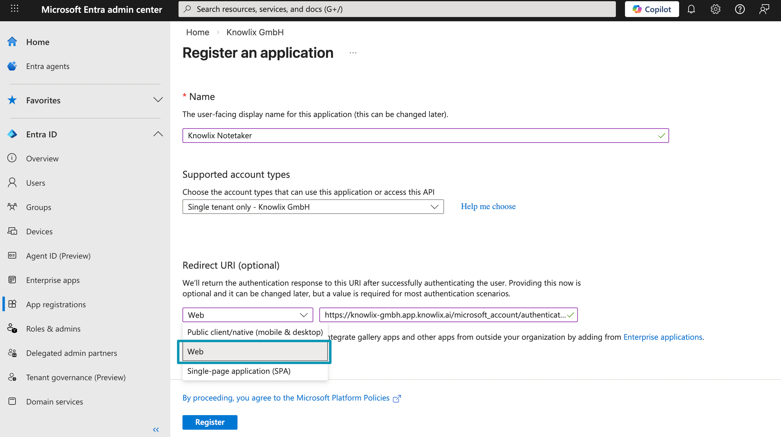 Register Application
