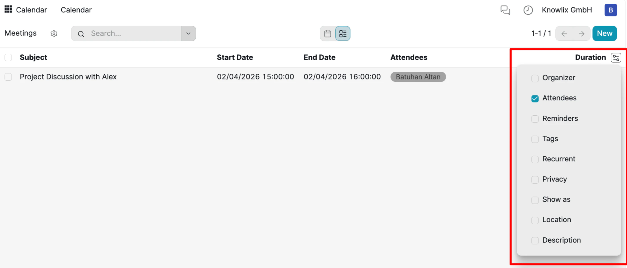 Column Customization
