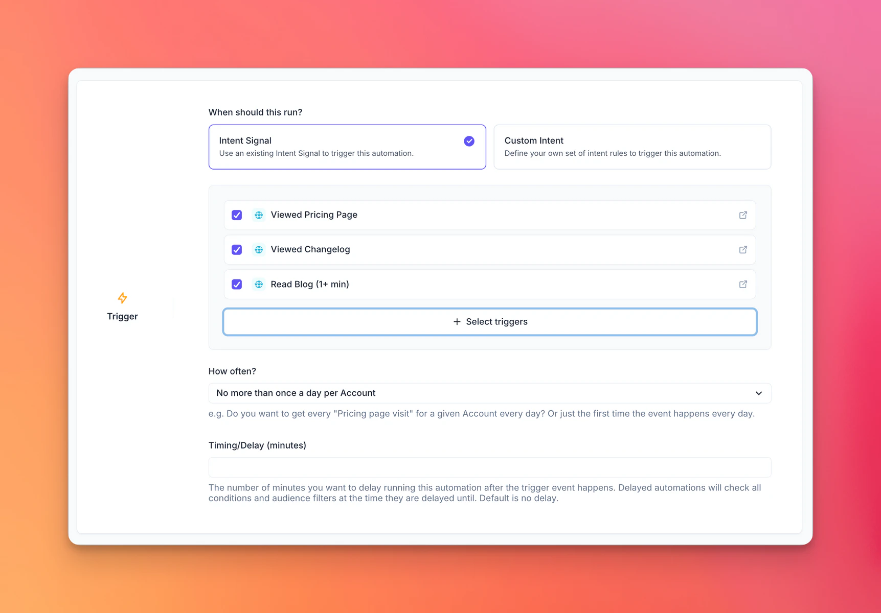 Choose an Intent Signal