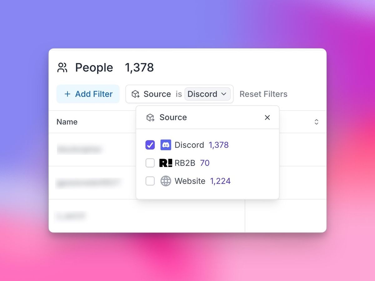 Discord sources filter