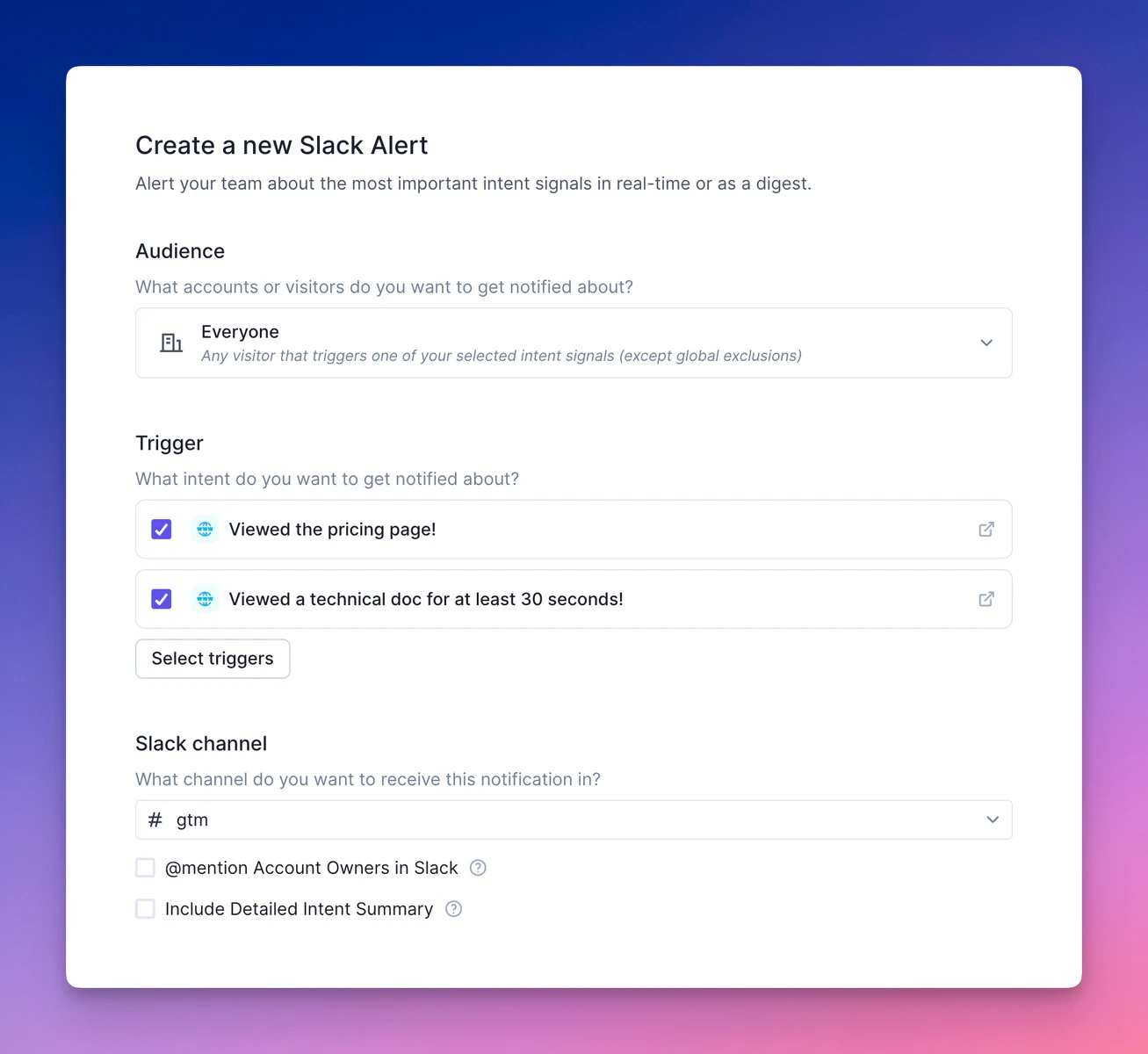Slack Alerts configuration