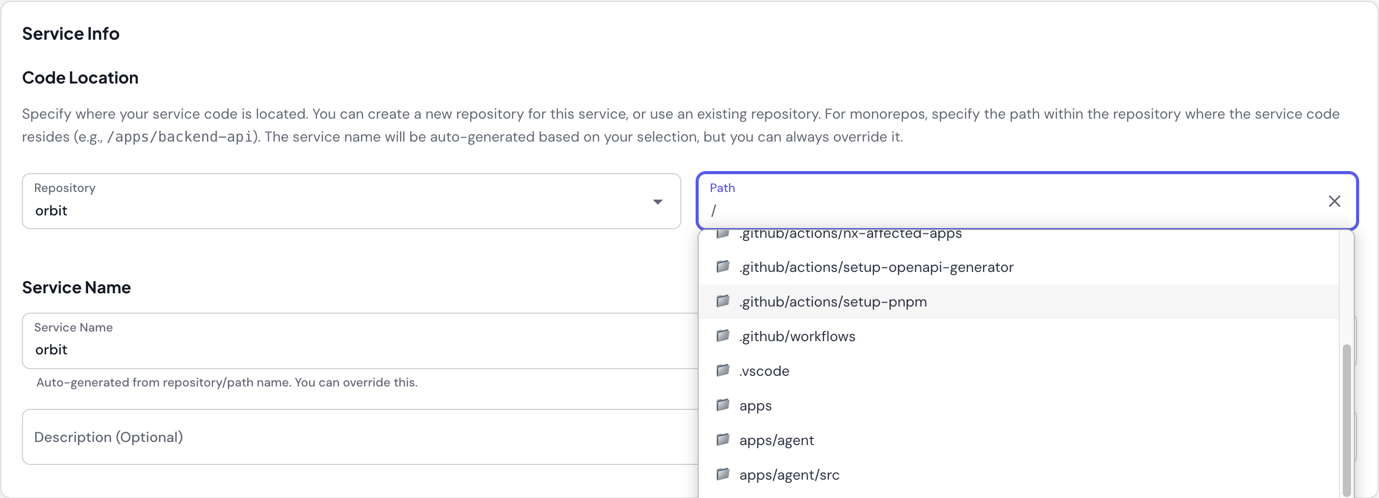 Monorepo Service Creation