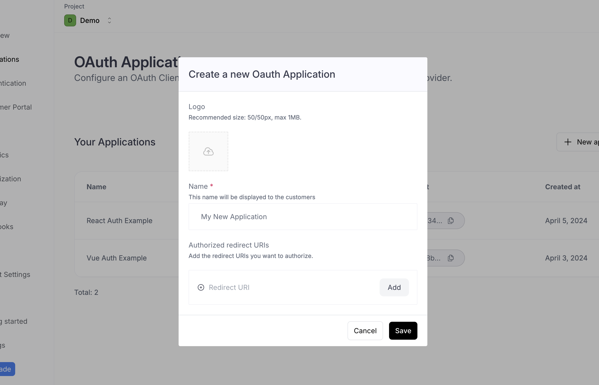 Create a new application