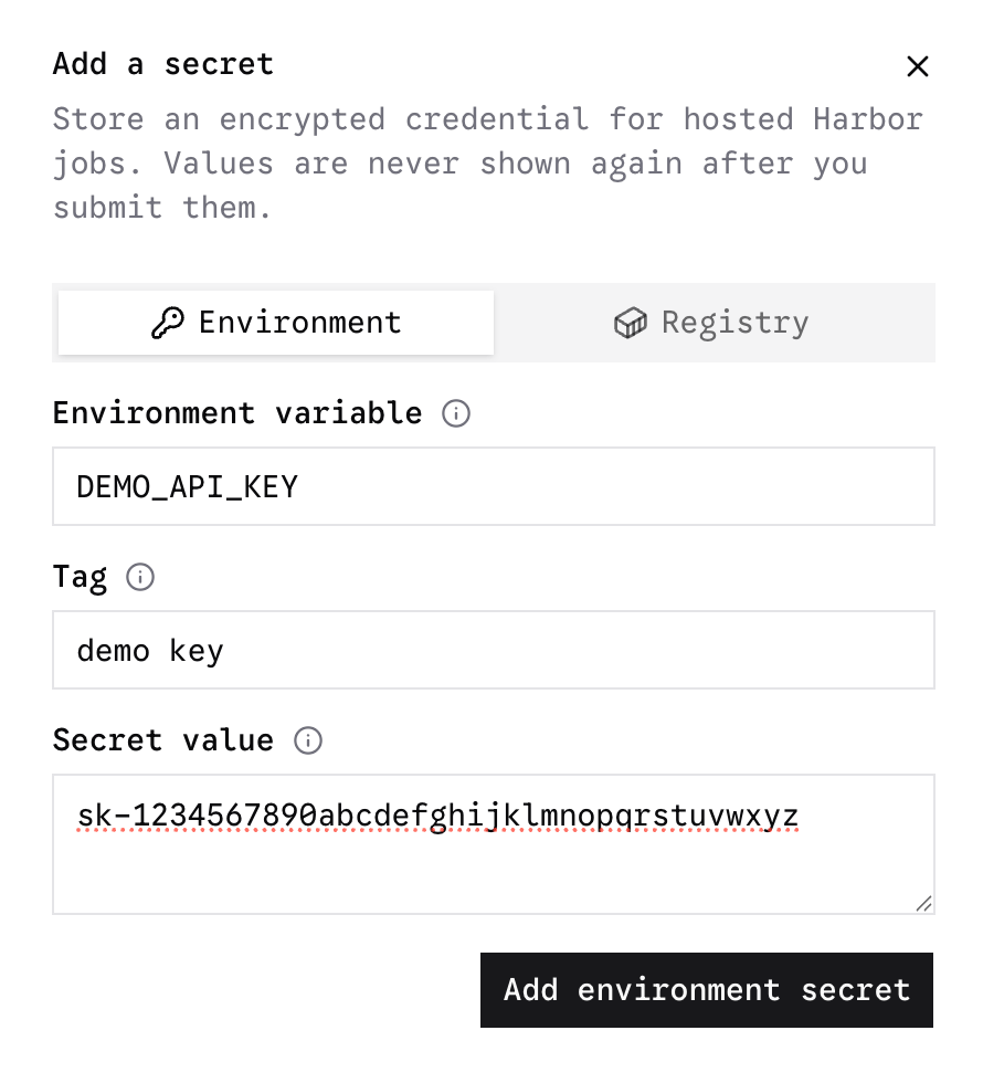 Secrets Modal