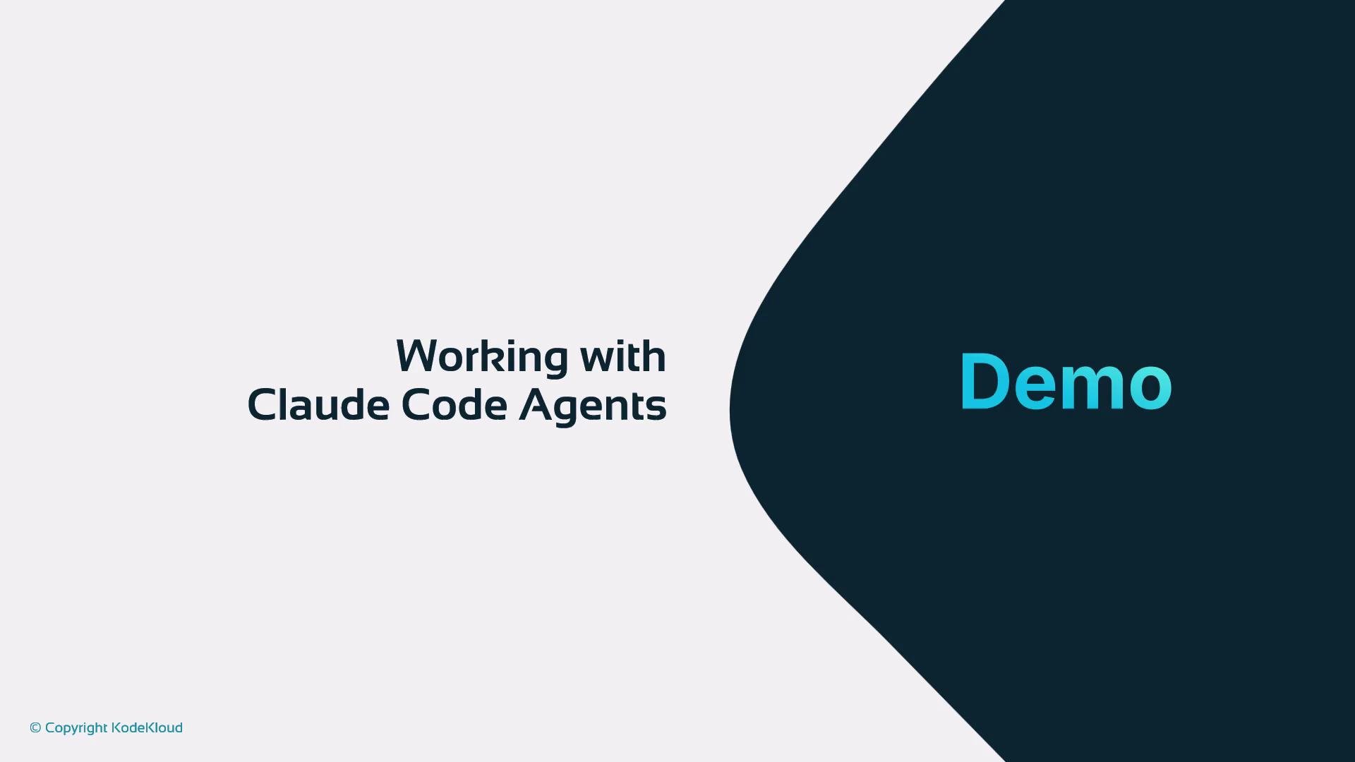 Demo Working with Claude Code Agents - KodeKloud