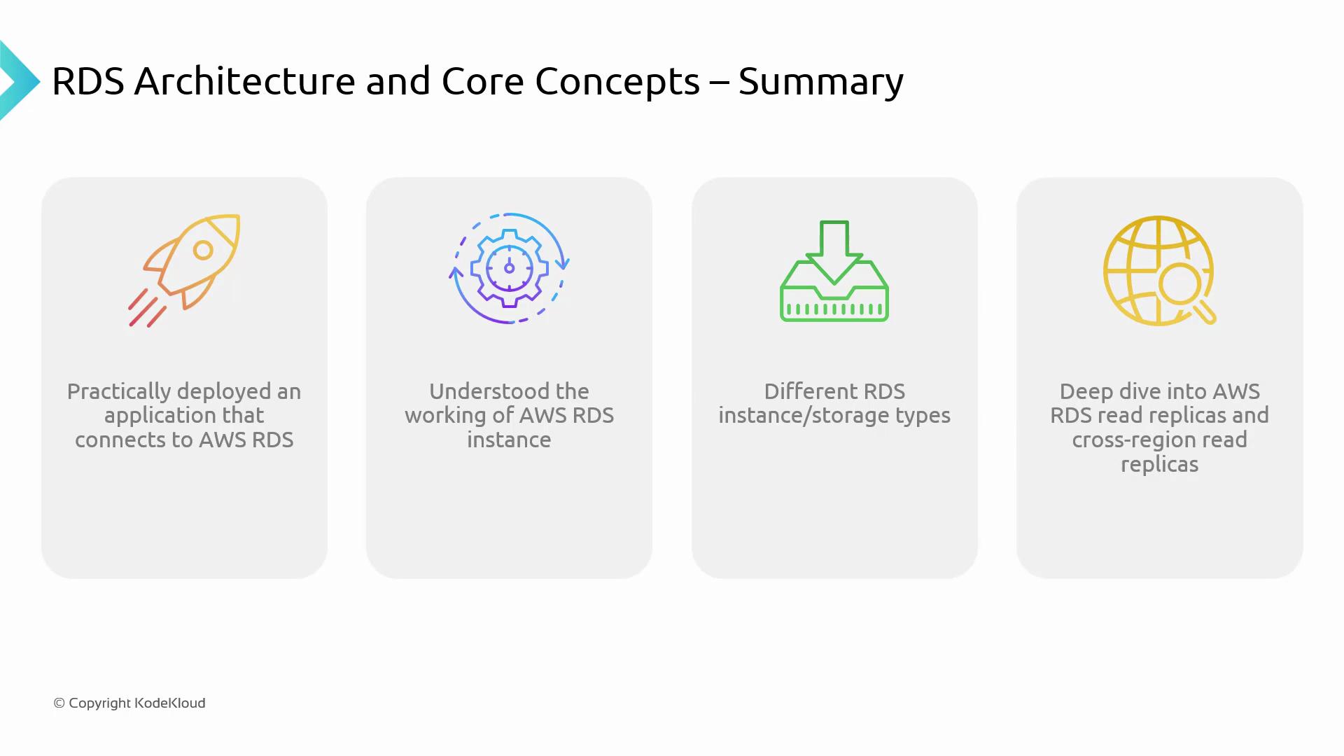 Summary of RDS architecture and core concepts - KodeKloud