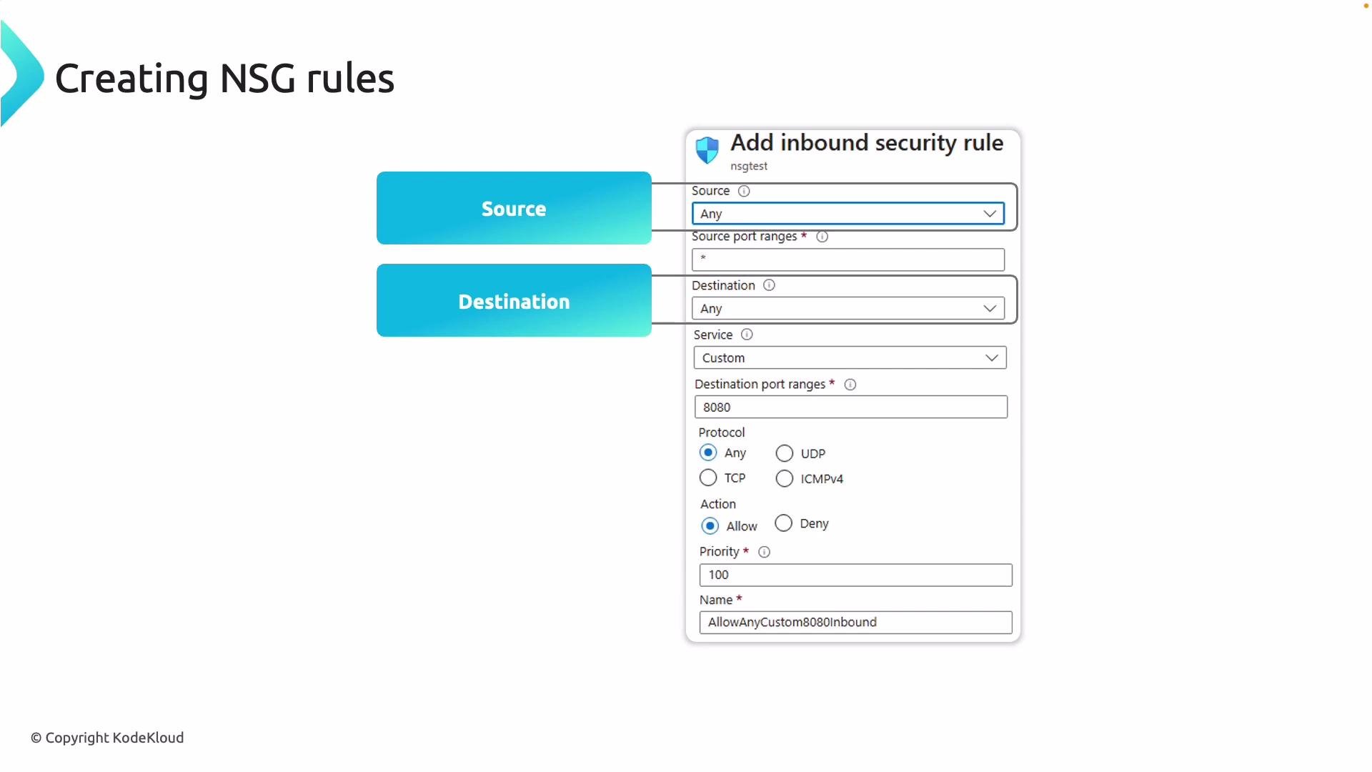 Creating NSG rules - KodeKloud