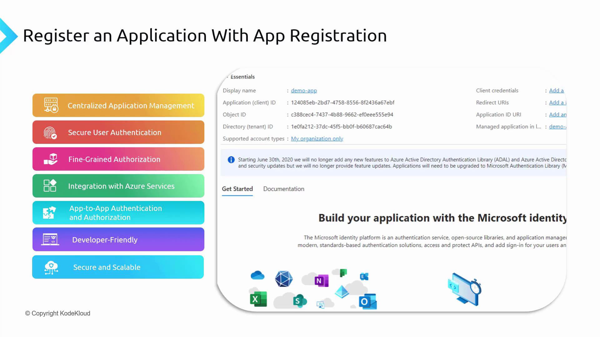 Register an application with App Registration - KodeKloud