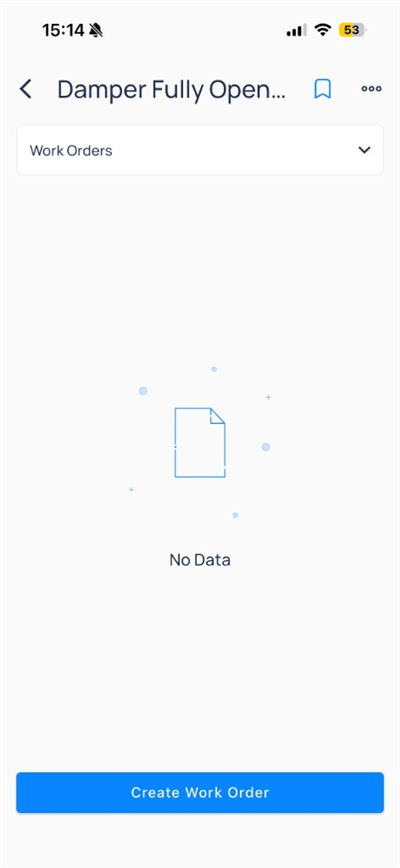 Event Work Orders empty state with Create Work Order button