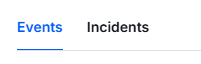 FDD Events list tabs with Events selected and Incidents unselected