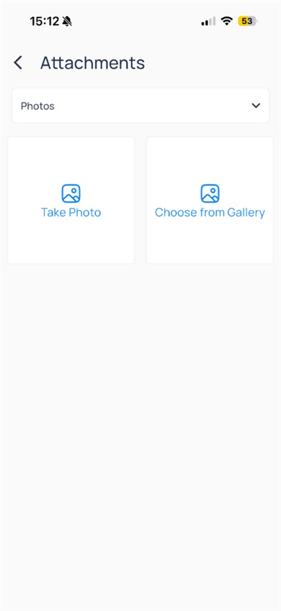 System Attachments with Take Photo and Choose from Gallery