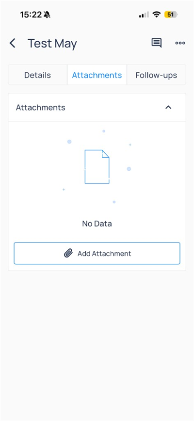 Work order Attachments tab with Add Attachment button