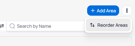 Three-dot menu showing the Reorder Areas option