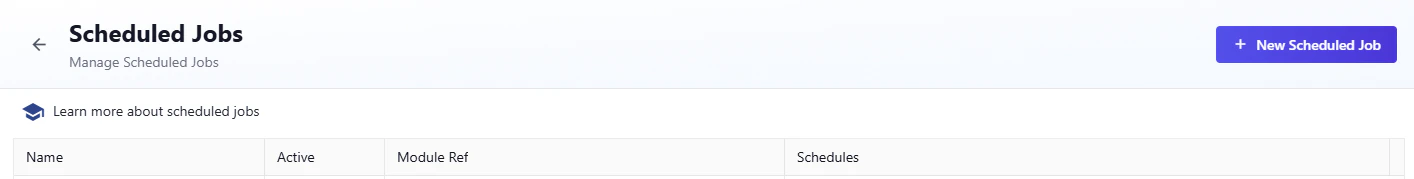 Scheduled Jobs Page