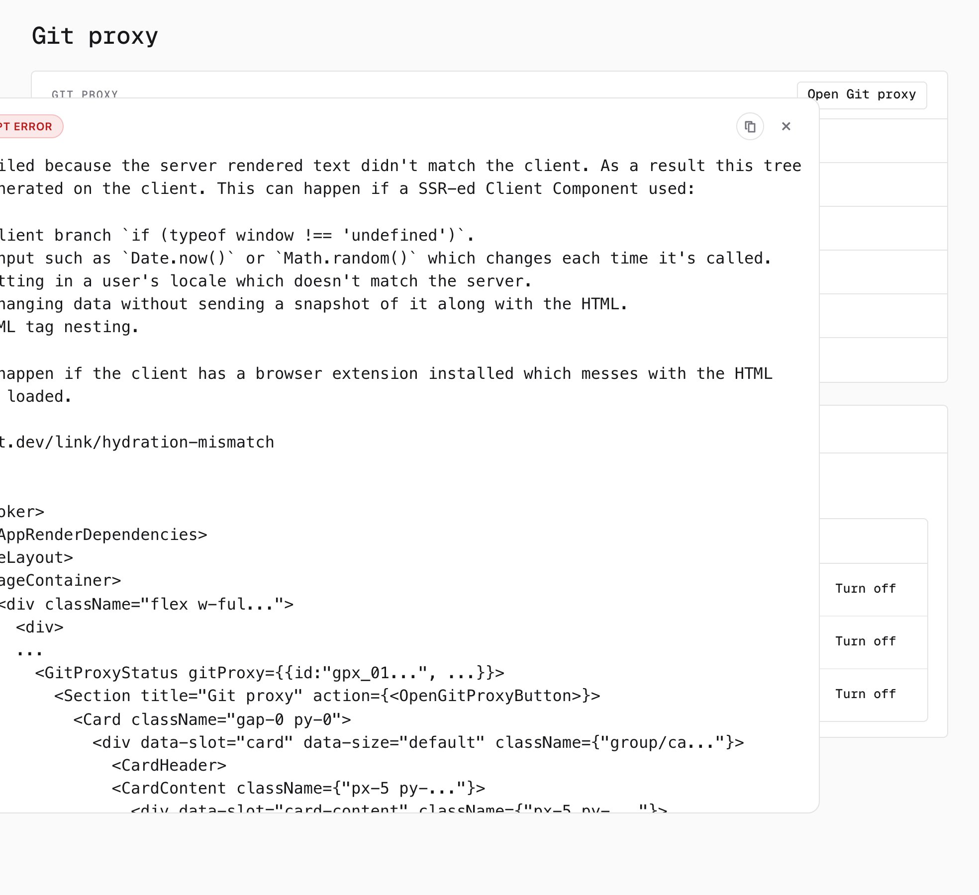 The organization's Git proxy page with three Forgejo repositories marked Proxied
