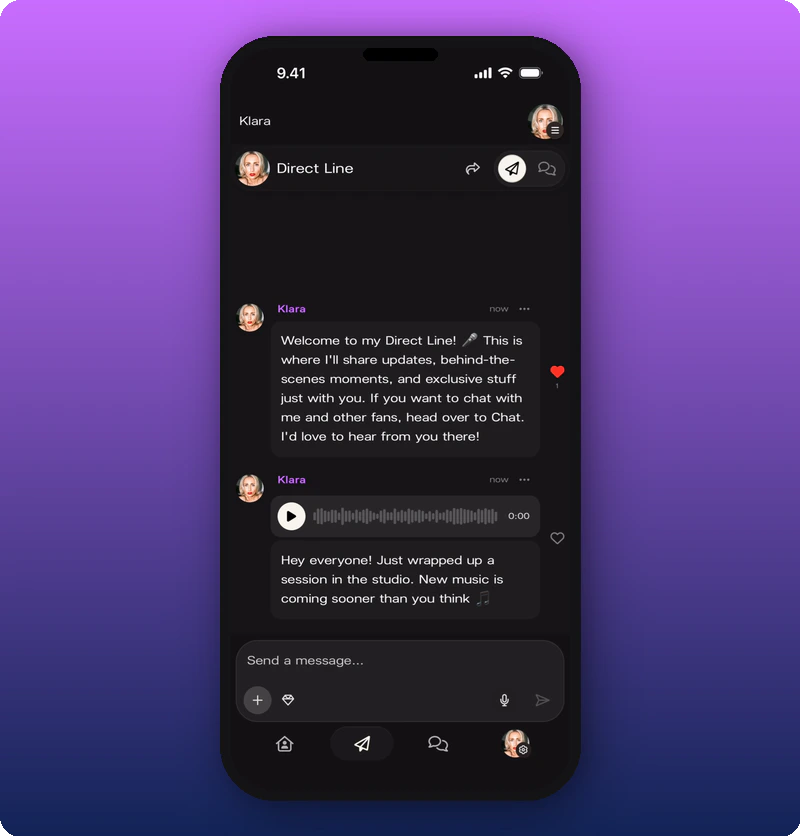 Direct Line feed with posts from the artist