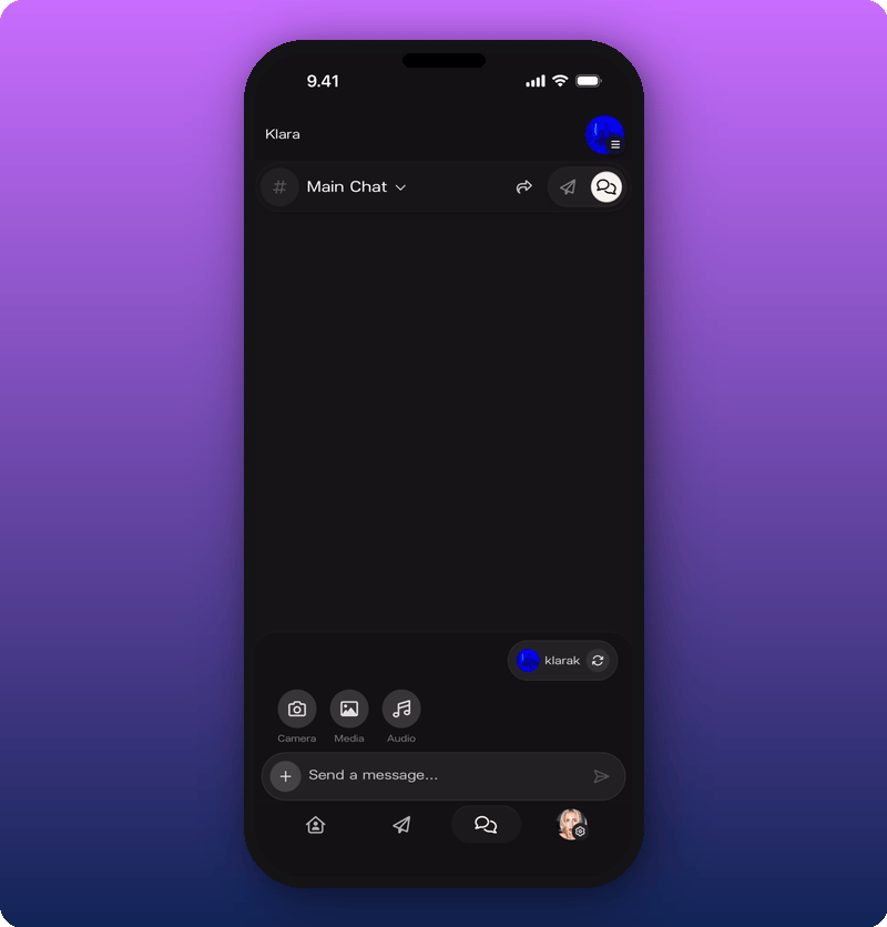Identity switcher showing personal account
