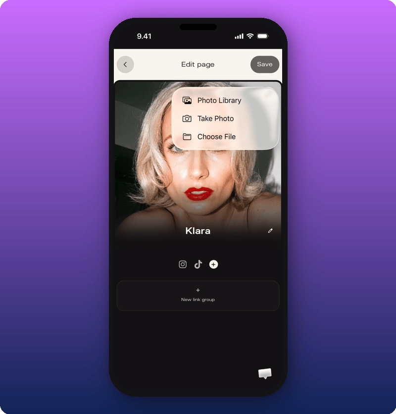 Photo picker menu