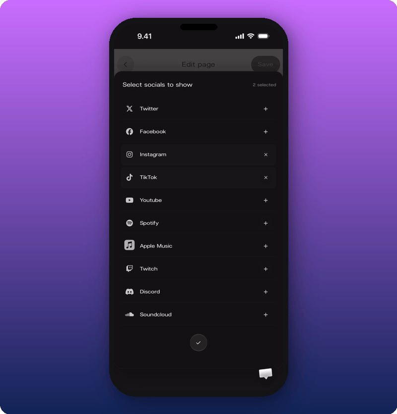 Social platform picker