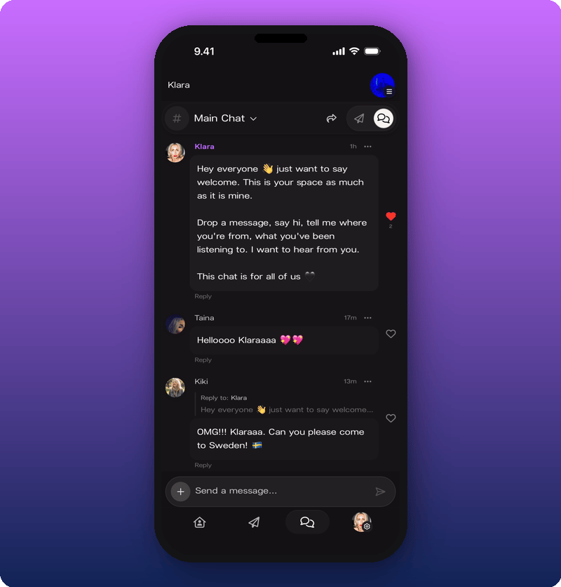 Chat with active community conversation
