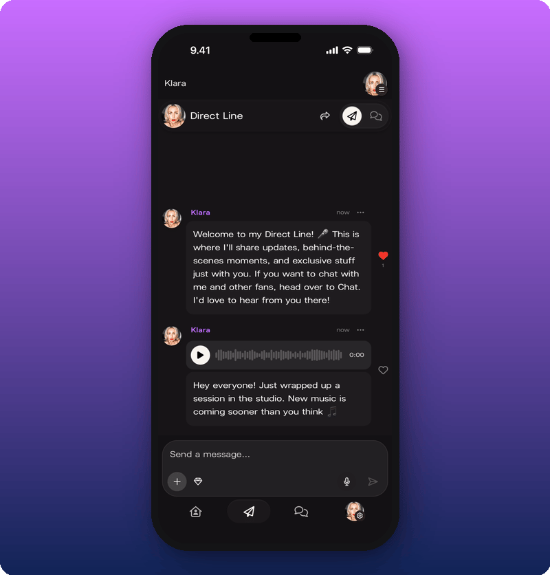 Direct Line feed with posts from the artist