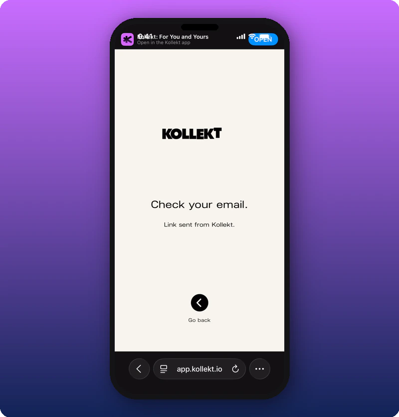 Check your email confirmation