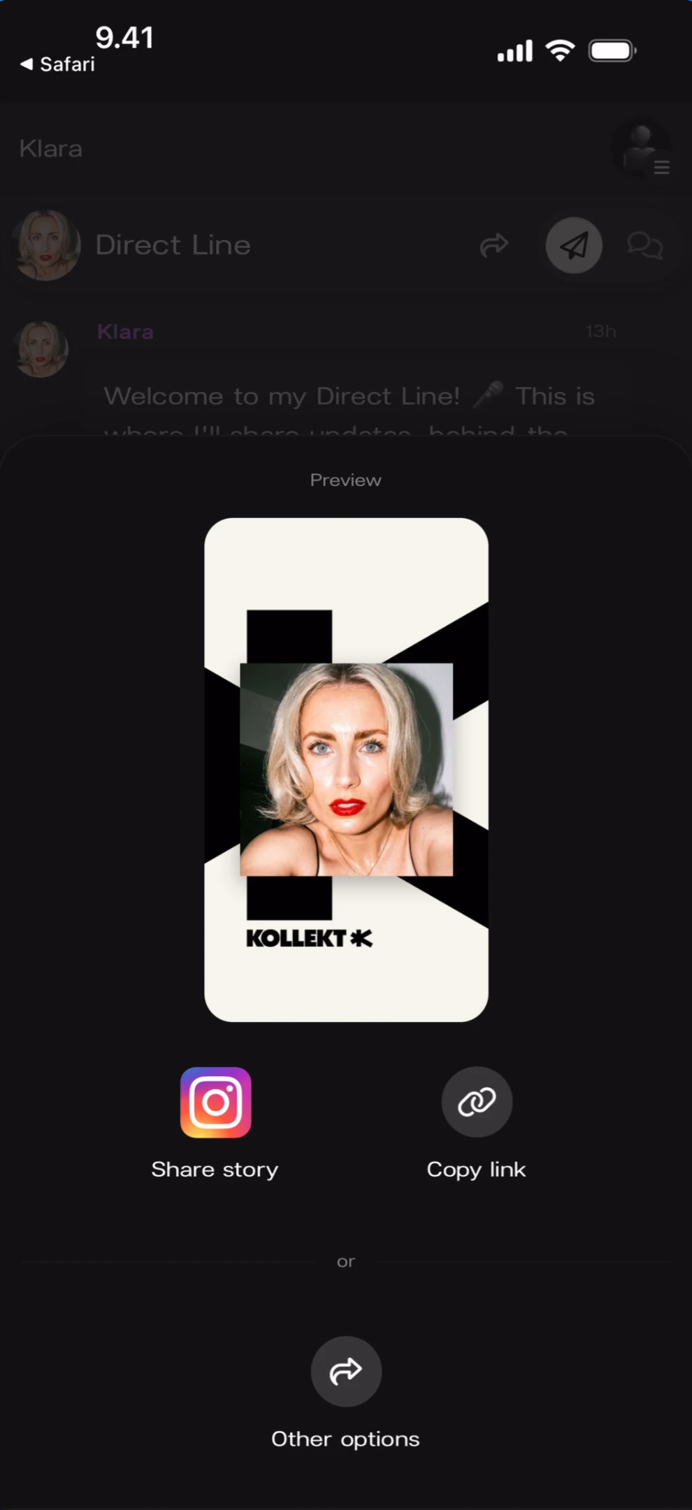 Share sheet from Direct Line