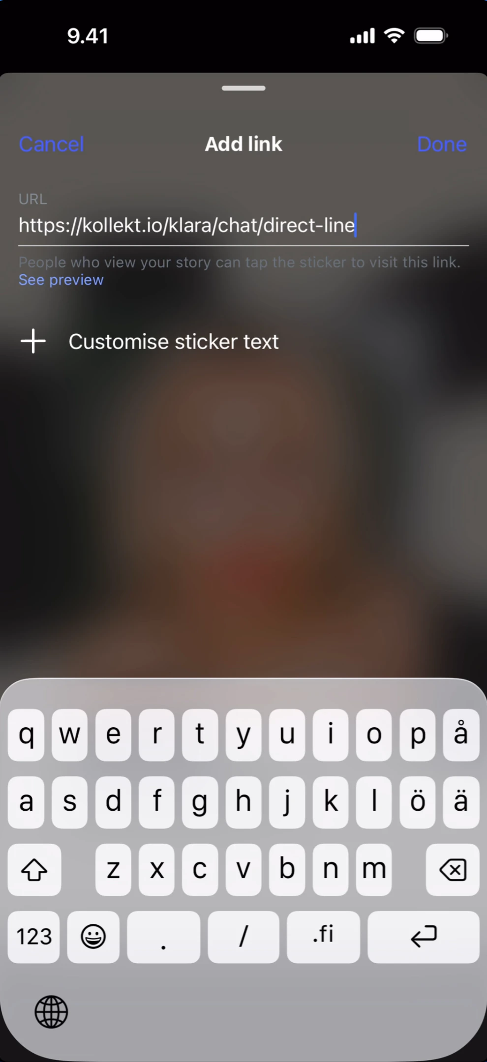 Adding link in Instagram