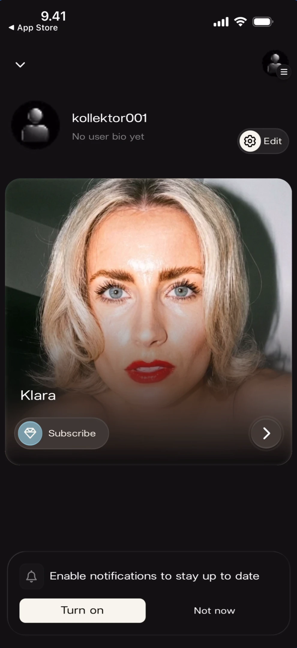 Notification banner on home screen