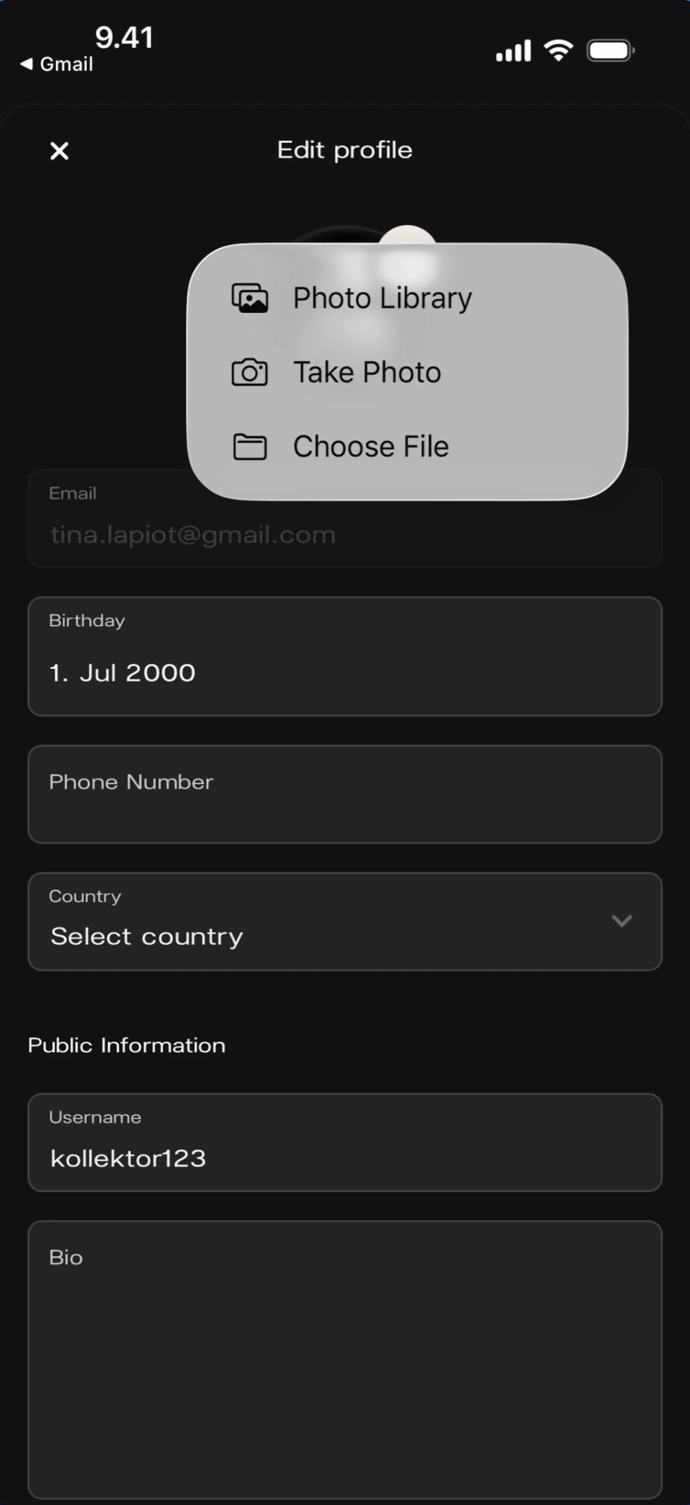 Avatar photo source picker