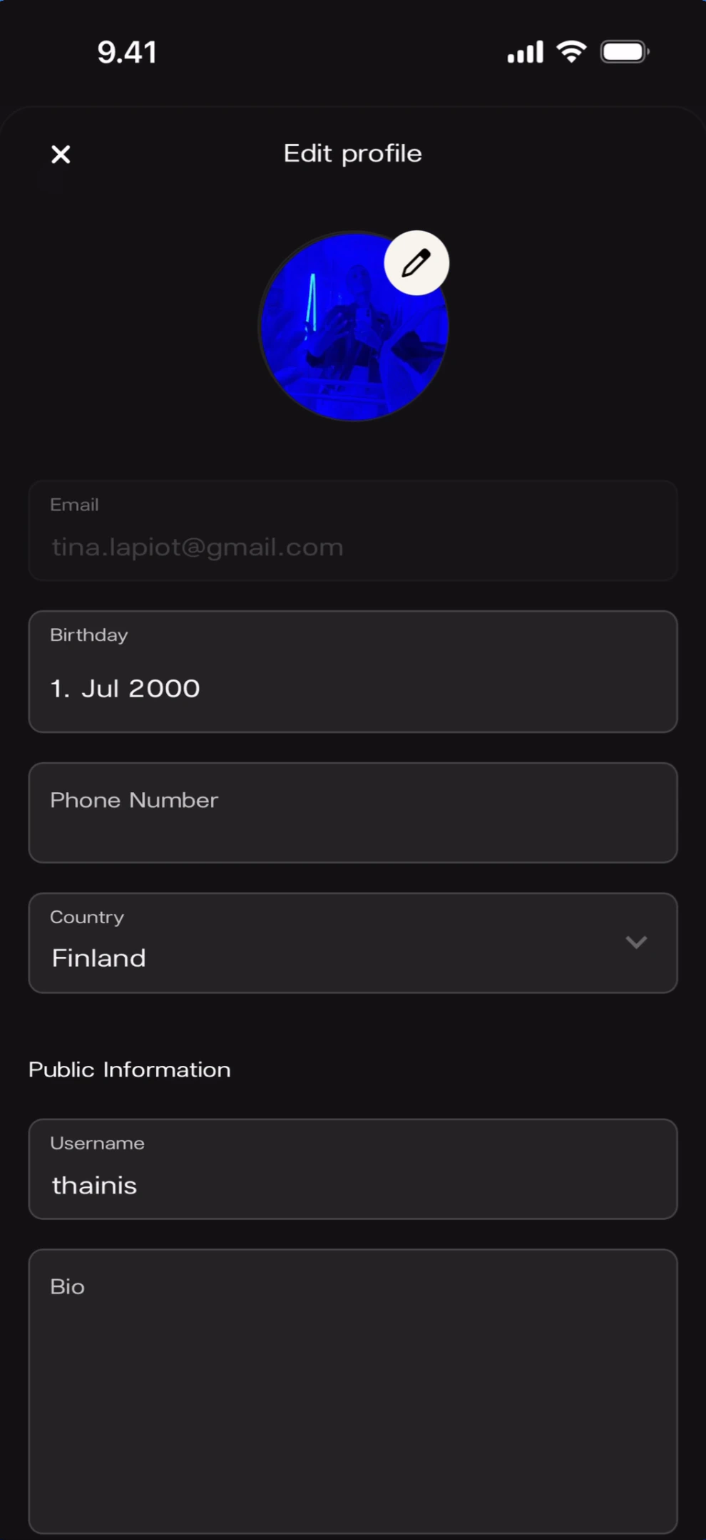 Avatar updated with custom photo