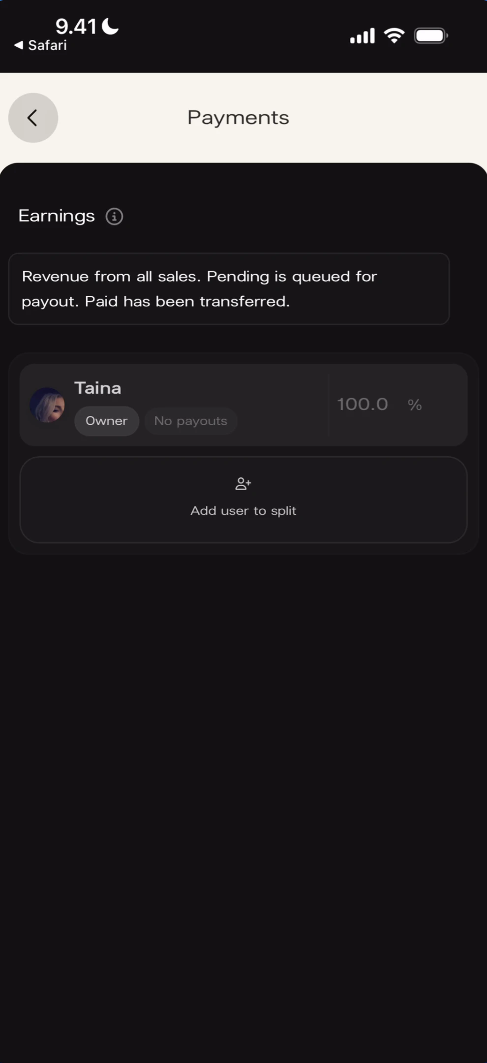 Earnings info tooltip