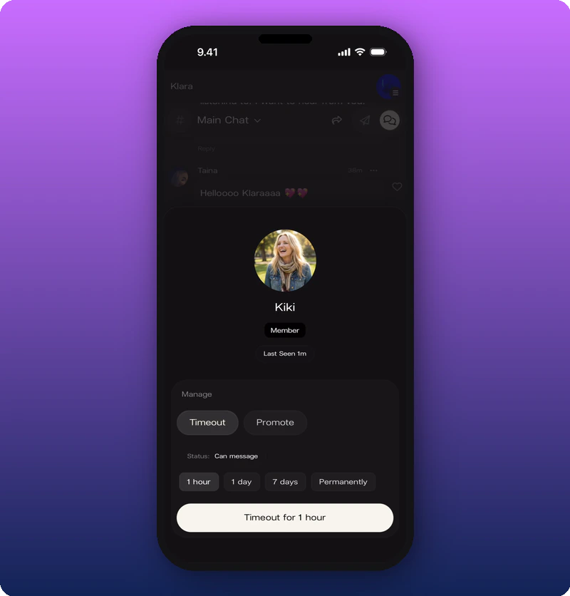 Timeout duration options