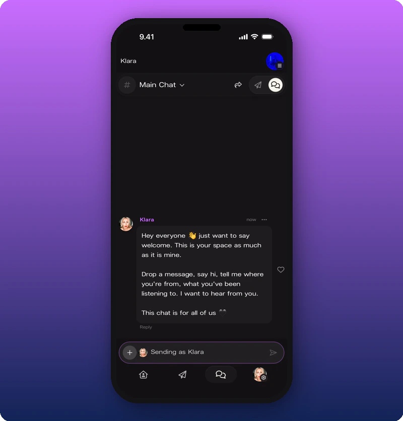 Message sent as artist