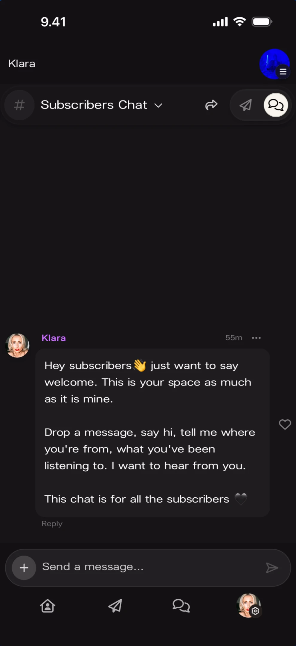 Subscribers Chat room