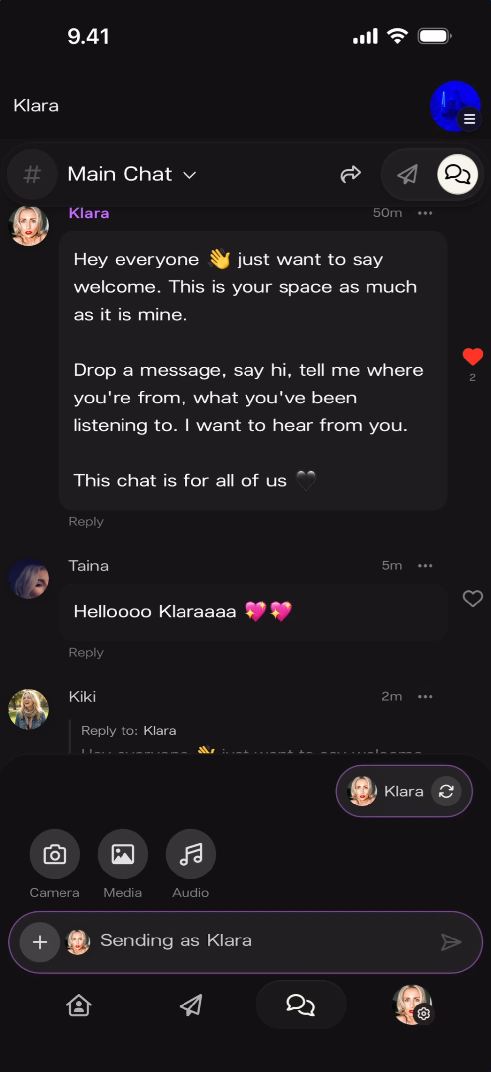 Switching to artist identity