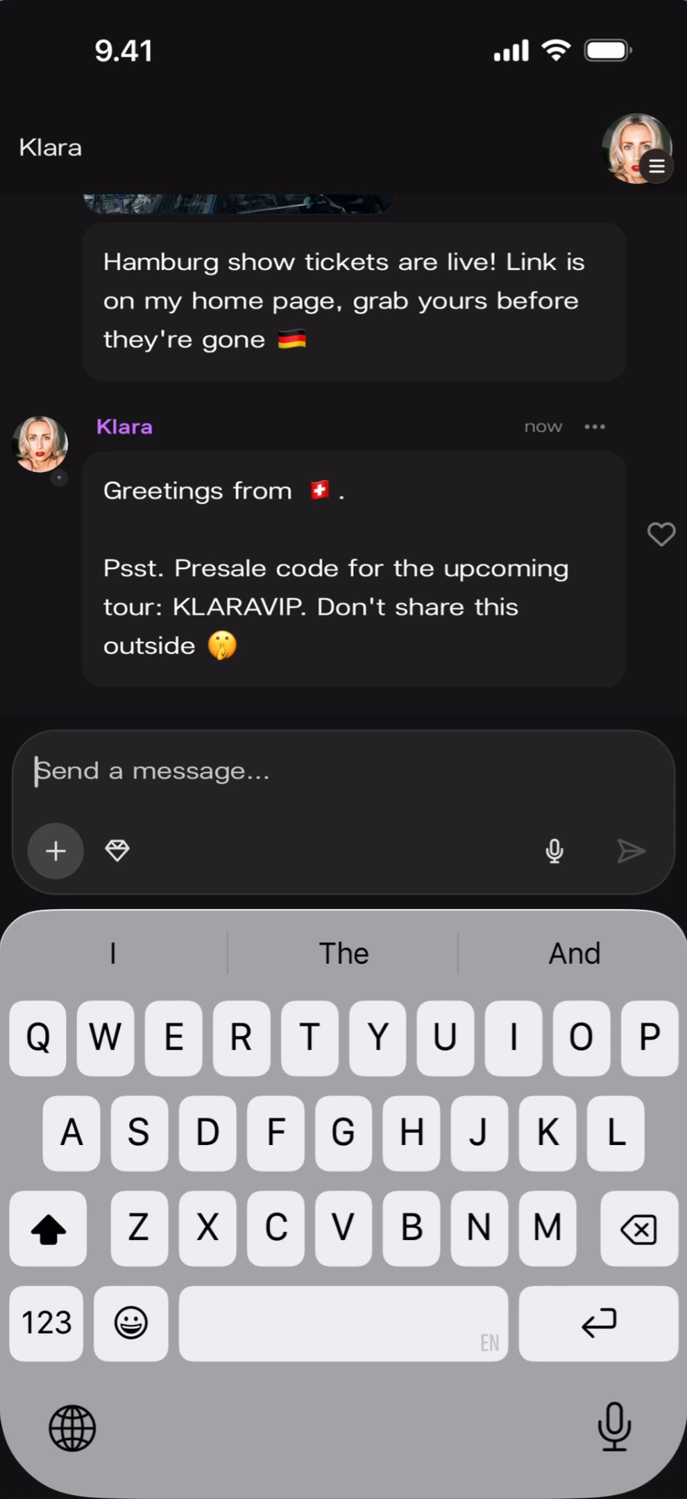 Composing a text message