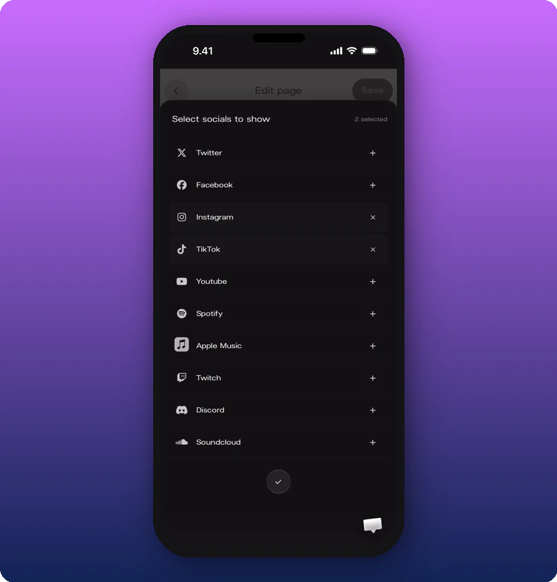 Social platform picker